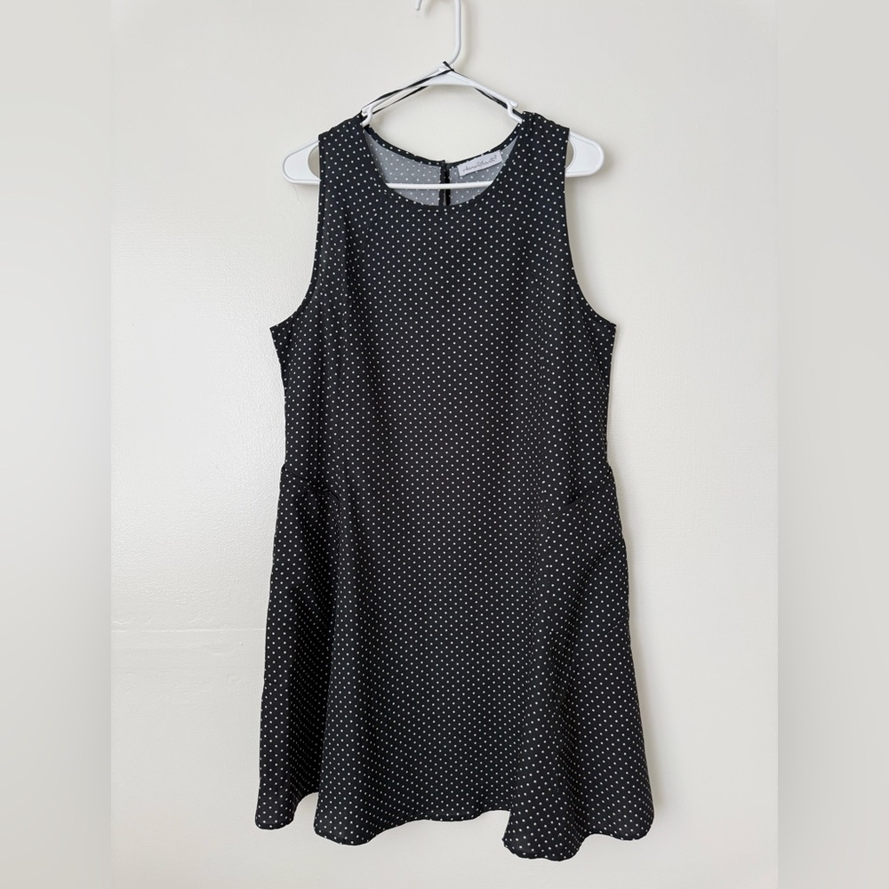 KEREN hart Black and White Polka Dot Mini Dress